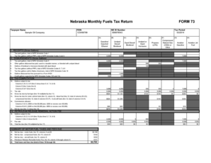 Nebraska Monthly Fuels Tax Return Form 73