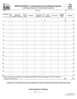 Nebraska Schedule II – Computer Systems and Peripheral Components