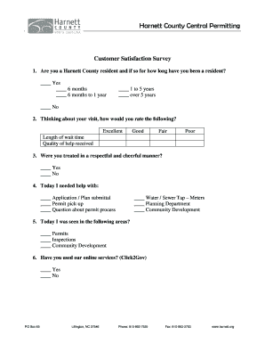 Harnett County Customer Satisfaction Survey