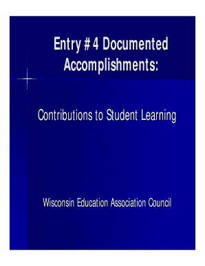 Wisconsin Education Association Council Accomplishments Form