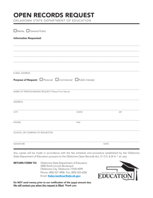Oklahoma Open Records Request Form
