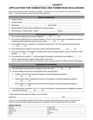 Pennsylvania Homestead and Farmstead Exclusion Application
