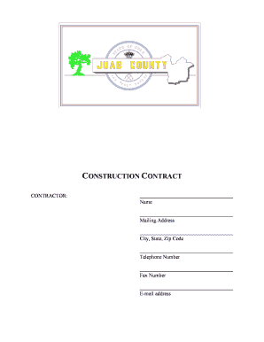 generic construction contract juab county fill online printable
