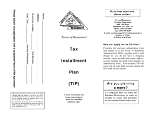 Tax Installment Plan Application