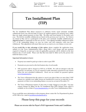 Tax Installment Plan Application
