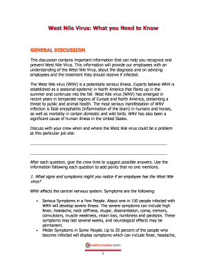 West Nile Virus Safety Discussion Guide