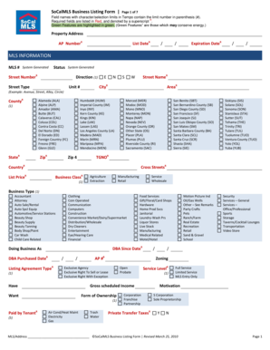 SoCalMLS Business Listing Form