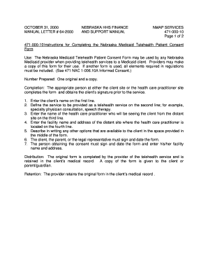 Nebraska Medicaid Telehealth Patient Consent Form