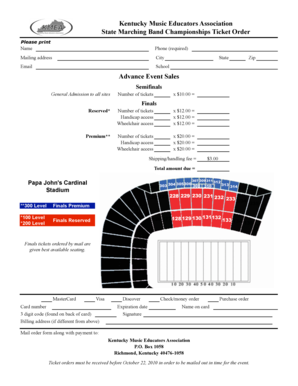 Kentucky Marching Band Championships Ticket Order