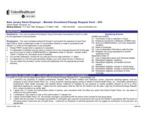 New Jersey Small Employer Member Enrollment/Change Request Form
