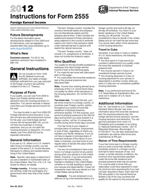 IRS Form 2555 Instructions