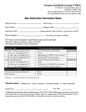 Greater Fairfield County CMLS Subscriber Agreement