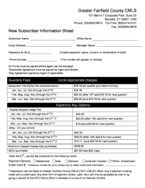 Greater Fairfield County CMLS Subscriber Agreement