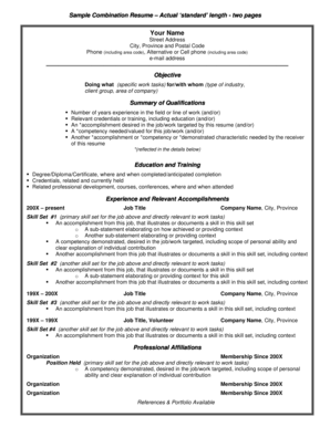 Combination Resume Template