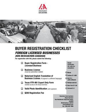 Buyer Registration Form for Foreign Licensed Businesses