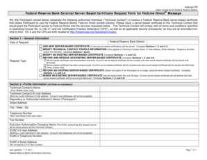 Federal Reserve Bank External Server-Based Certificate Request Form