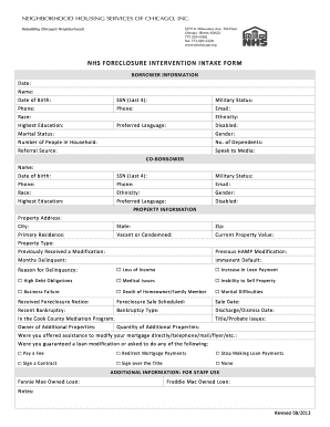 NHS Foreclosure Intervention Intake Form