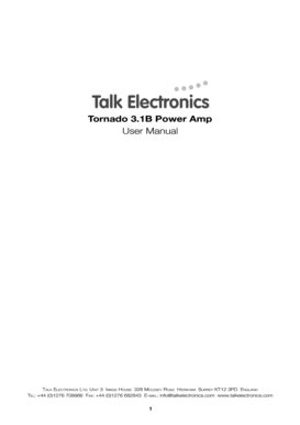 Tornado 3.1B Power Amp User Manual