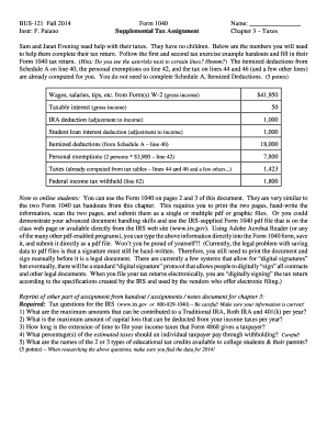 Form 1040 Tax Return Template