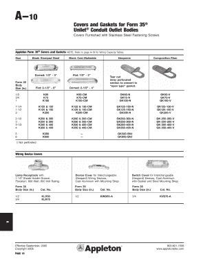 Covers and Gaskets for Form 35 Unilet Conduit Outlet Bodies