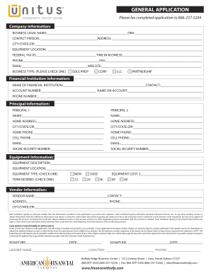 Business Credit Application Form