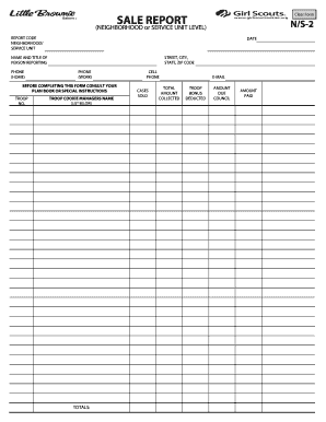 Girl Scouts Cookie Sale Report