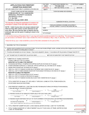 Georgia Freeport Exemption Application