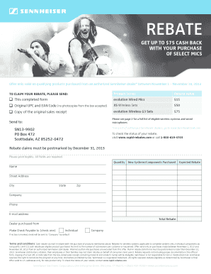Sennheiser Product Rebate Form