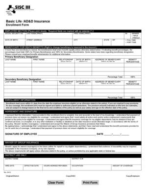 Basic Life/AD&D Insurance Enrollment Form