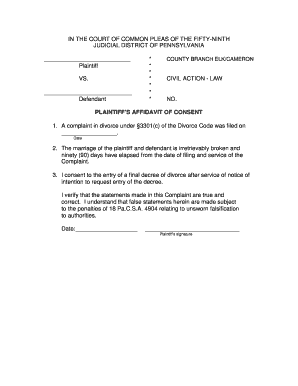Plaintiff’s Affidavit of Consent