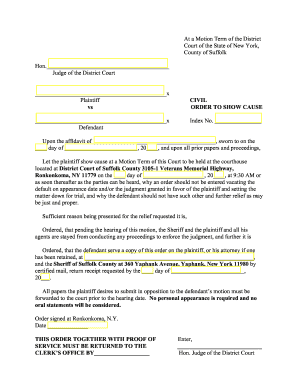 New York Order to Show Cause