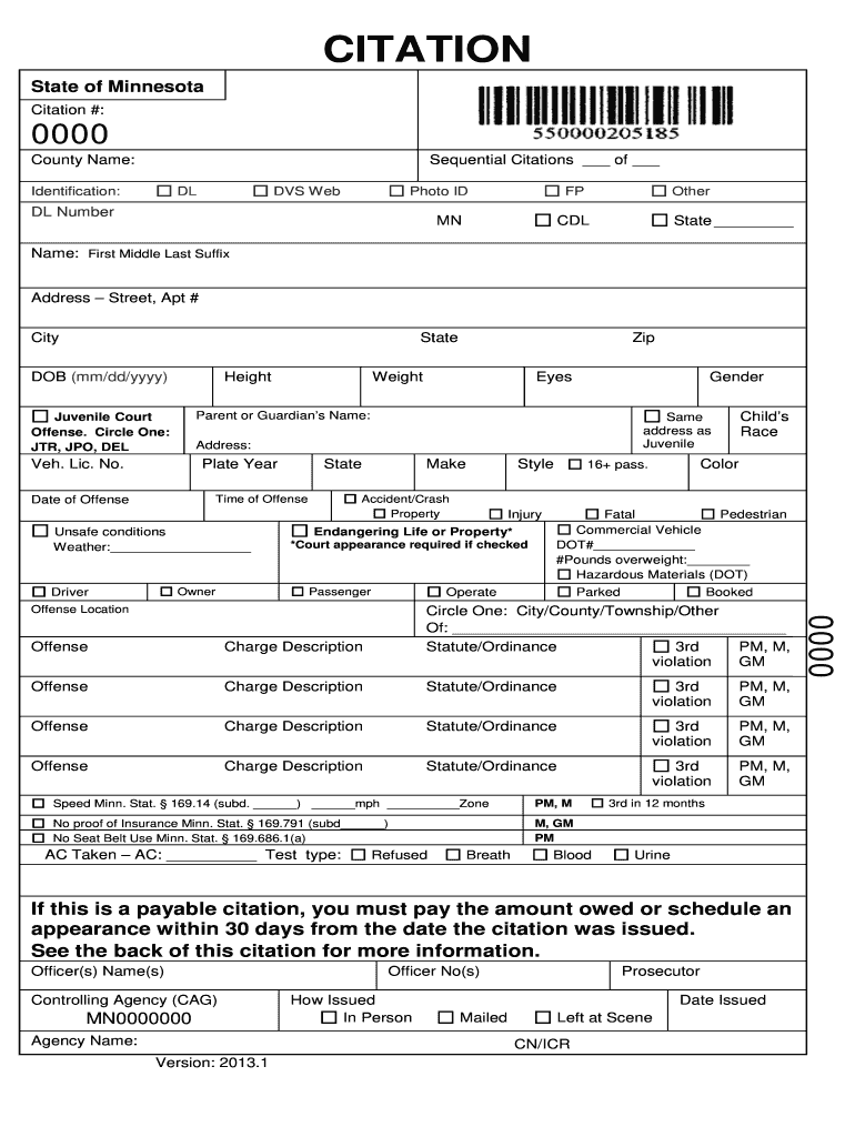 Citation Vs Ticket Fill Out Sign Online DocHub