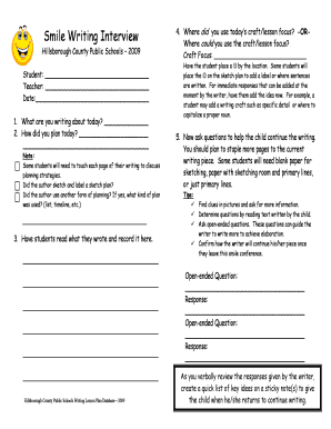 Smile Writing Interview Form