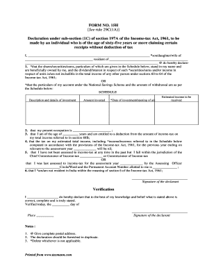 Form 15H Declaration