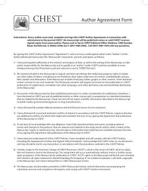 CHEST Author Agreement Form