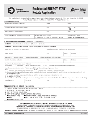 Residential ENERGY STAR Rebate Application