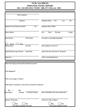 Employee Injury Report