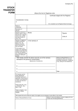 UK Stock Transfer Form