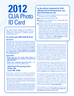 CLIA Photo ID Card Application