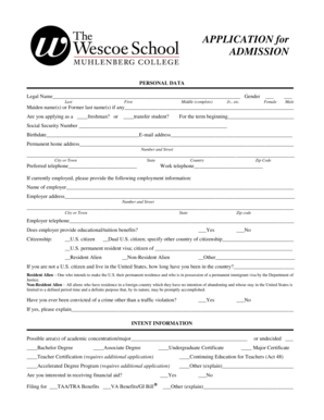 Muhlenberg College Admission Application