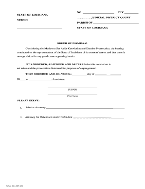 Louisiana Order of Dismissal