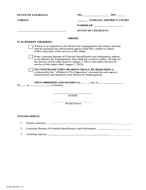 Louisiana Expungement Order