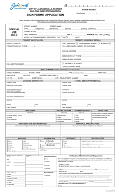 Jacksonville Florida Sign Permit Application