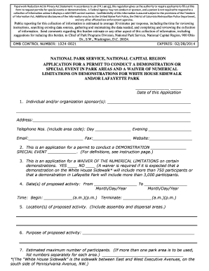 National Park Service Demonstration or Special Event Permit