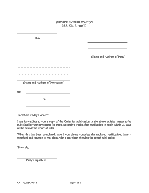 Service by Publication Order