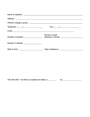 National Park Service Academic Fee Waiver