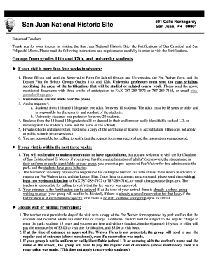 Formulario de Reserva para Grupos Escolares y Universitarios