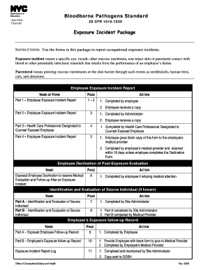 Bloodborne Pathogens Exposure Incident Report