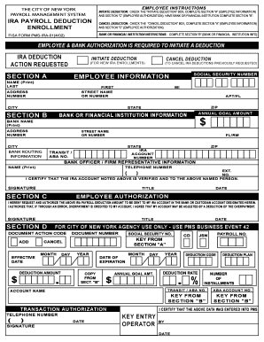 New York Employee IRA Payroll Deduction Form