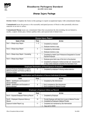 Sharps Injury Report Form